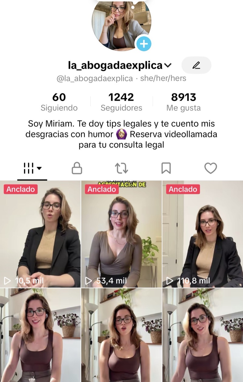 Miriam Acerete's TikTok profile, @la_abogadaexplica