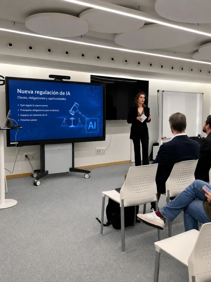 Miriam Acerete speaking on the new EU AI regulation